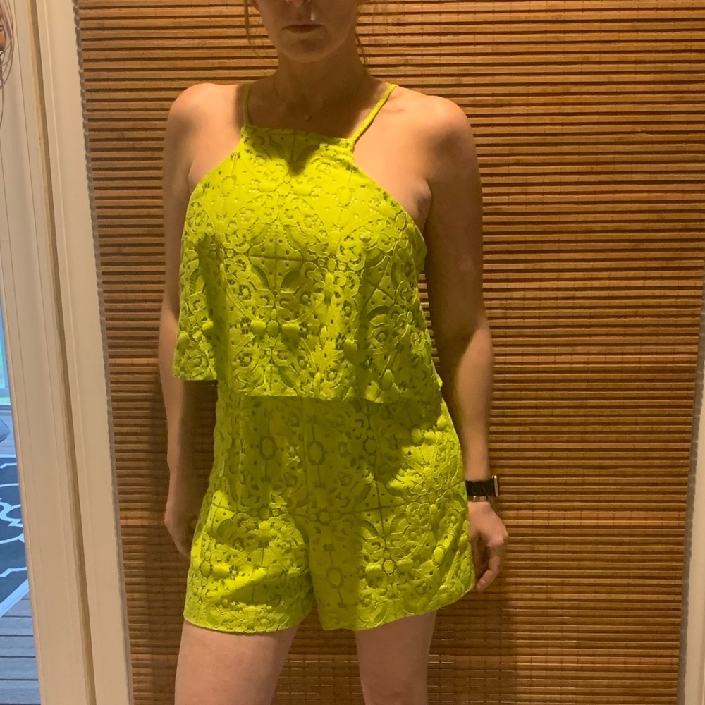 Lilly Pulitzer lime green short jumpsuit size 4